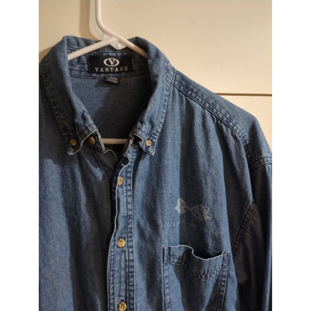 Mid-America motorworks Corvette denim shirt M vantage button-down